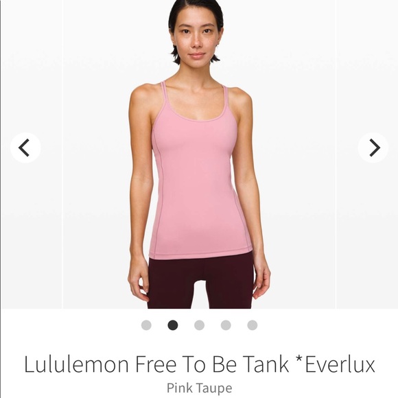 Lululemon Free to Be Tank *Everlux Top Pink Taupe Bra 8 - Picture 2 of 8